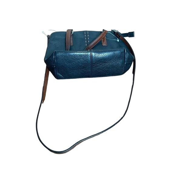 Fossil Vintage Y2K Pebbled Leather Crossbody Bag Black/Brown - Picture 5 of 10